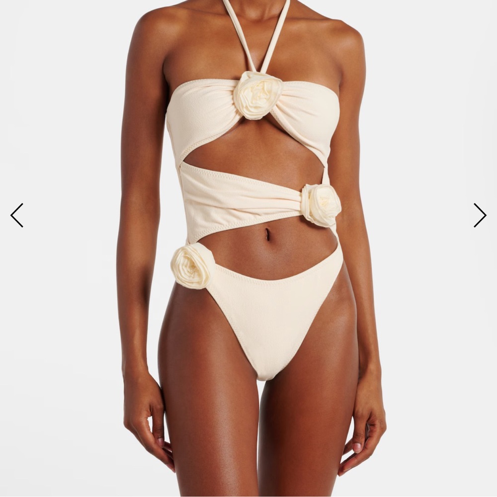 Same Swim Floral-appliqué cutout swimsuit